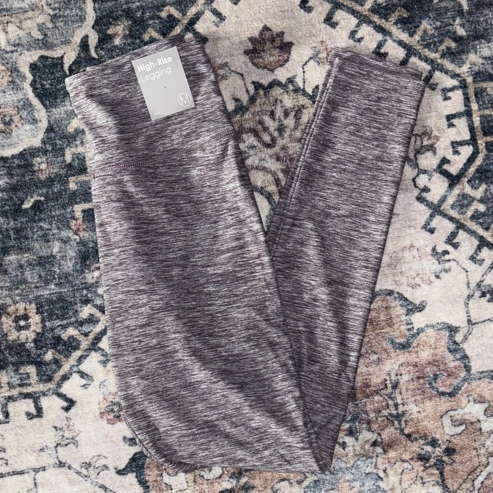 Forever 21 Heathered Gray/Purple High-Rise Leggings